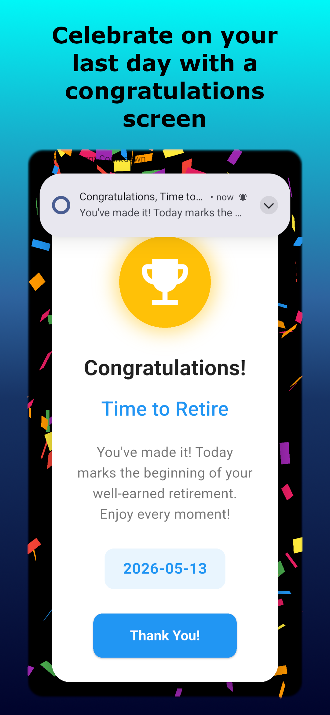 Retirement Counter app screenshot 9 of 10