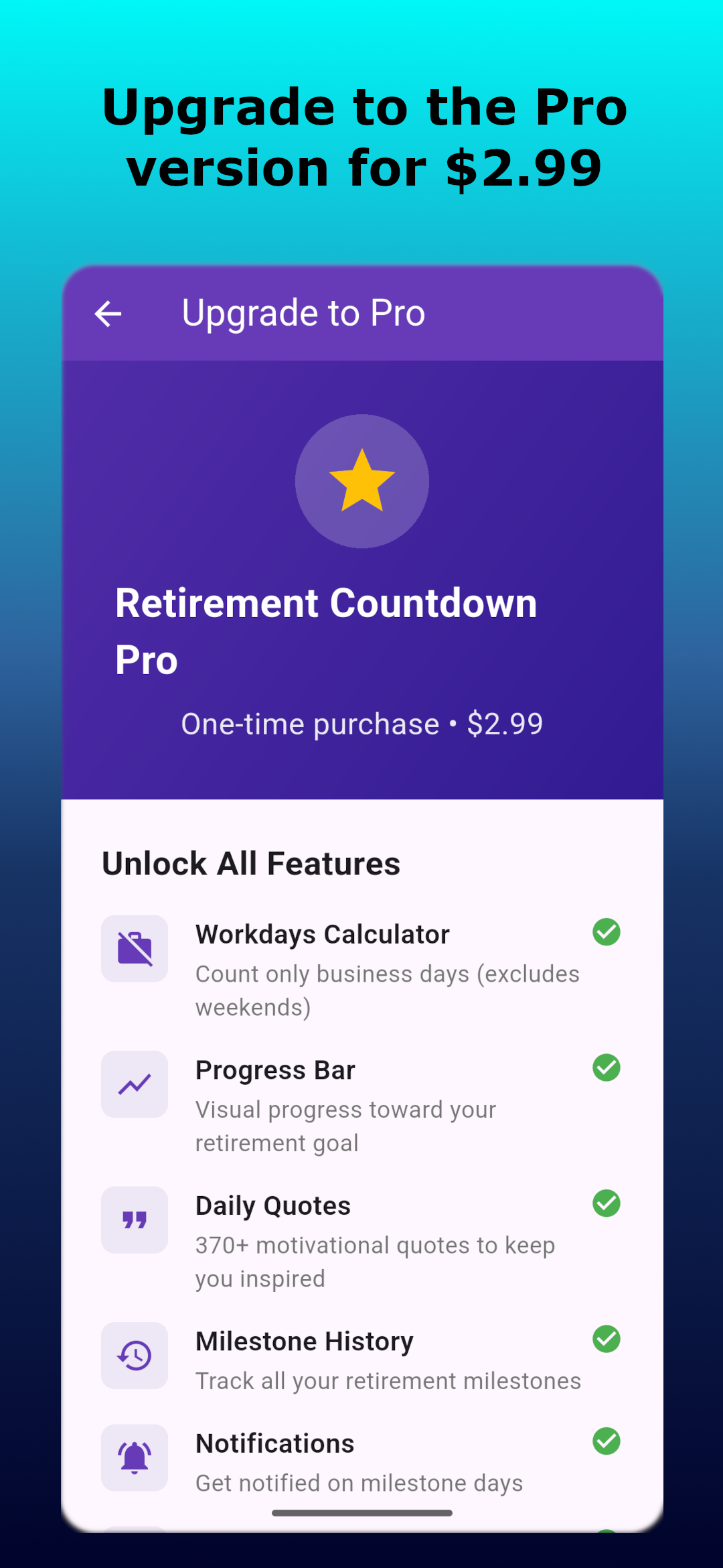 Retirement Counter app screenshot 10 of 10